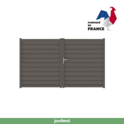 Portail battant cesson 350x176 cm Gris taupe 2900 Jardimat