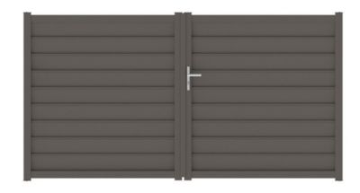Portail battant cesson 350x176 cm Gris taupe 2900 Jardimat