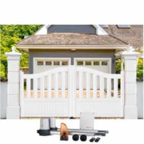 Portail battant Electrique PVC blanc H146 x L250 BREST GALBE