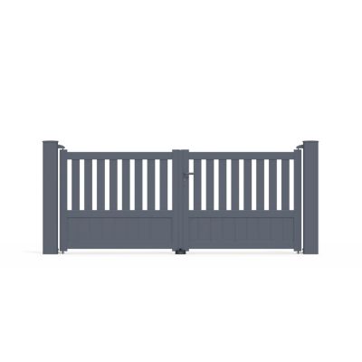 Portail battant en aluminium Duny 3.06X1.20m gris anthracite 7016