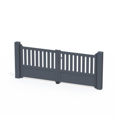 Portail battant en aluminium Duny 3.06X1.20m gris anthracite 7016