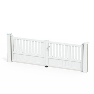 Portail battant en aluminium Duny 3.56X1.20m blanc 9016