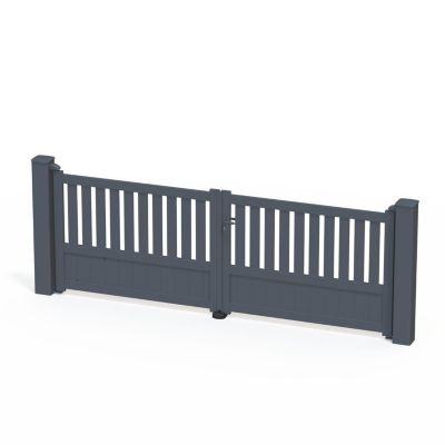 Portail battant en aluminium Duny 3.56X1.20M gris anthracite 7016