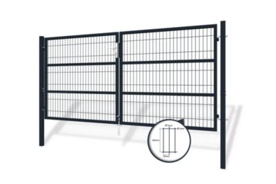Portail battant grillagé 3m RAZO H.140cm Gris