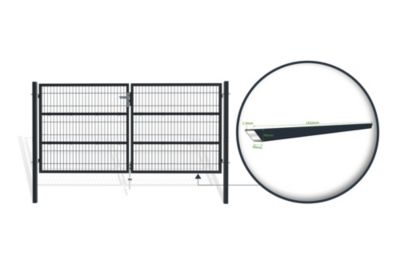 Portail battant grillagé 3m RAZO H.140cm Gris