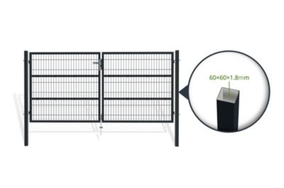Portail battant grillagé 3m RAZO H.140cm Gris