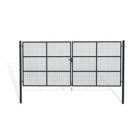 Portail battant grillagé gris OLGA 4m H.180cm