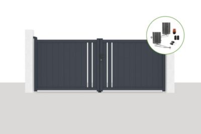 Portail battant électrique 3,5x1,4m GIONA + Motorisation BUNKER B500