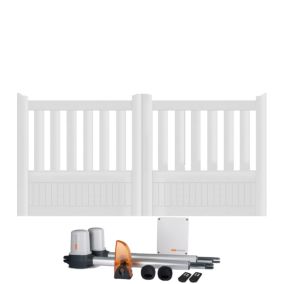 Portail battant électrique PVC blanc H125 x L250 ÉTRETAT