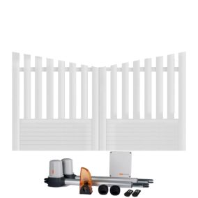 Portail battant électrique PVC blanc H145 x L350 ALENÇON CONCAVE