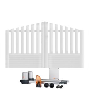 Portail battant électrique PVC blanc H145 x L400 ALENÇON CONVEXE