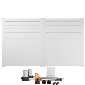 Portail battant électrique PVC blanc H180 x L350 ARRAS
