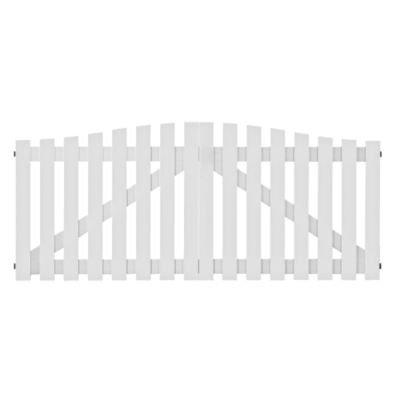 Portail battant manuel PVC blanc H 115 x L 300 SOULAC chapeau de gendarme