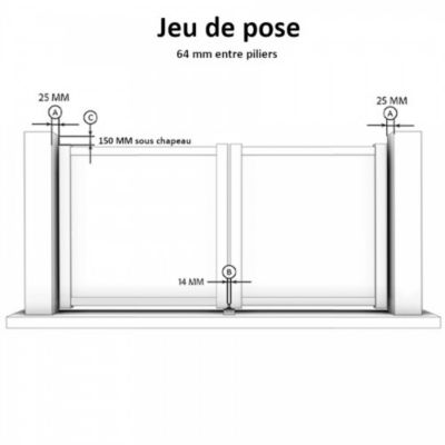 Portail battant manuel PVC blanc structure renforcée H 160 x L 250 cm GUERANDE