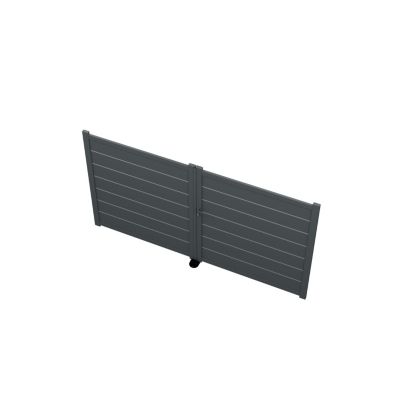 Portail battant Marcq aluminium gris RAL 7016 l.301 x H.164,8 cm 4ALU