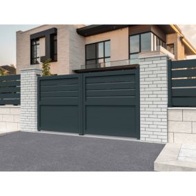 Portail battant Mixte Gris anthracite L 3000 x H 1781 mm Motorisé