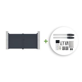 Portail battant motorisé 3m CARPATIA H.160cm + Motorisation HICKER B200