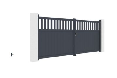 Portail battant motorisé 4m SANTIS H.160cm + Motorisation BUNKER B500