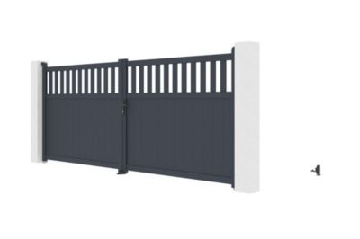 Portail battant motorisé 4m SANTIS H.160cm + Motorisation BUNKER B500