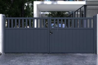 Portail battant motorisé 4m SANTIS H.160cm + Motorisation BUNKER B500
