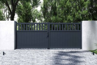 Portail battant motorisé 4m SANTIS H.160cm + Motorisation BUNKER B500