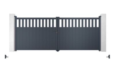 Portail battant motorisé 4m SANTIS H.160cm + Motorisation BUNKER B500