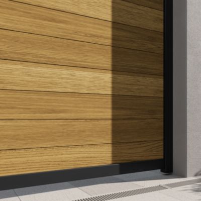 Portail battant Neva aluminium effet bois l.350 x H.168 cm Klikstrom