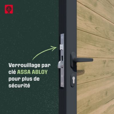 Portail battant Neva aluminium effet bois l.350 x H.168 cm Klikstrom