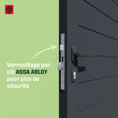 Portail battant Neva aluminium gris anthracite RAL 7021 l.350 x H.168 cm Klikstrom