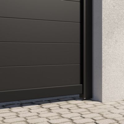 Portail battant Neva aluminium gris anthracite RAL 7021 l.350 x H.168 cm Klikstrom