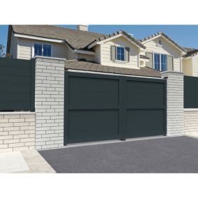 Portail battant plein Gris anthracite L 4000 x H 1907 mm Motorisé