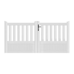 Portail battant PVC blanc H125 x L250 cm ETRETAT