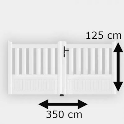 Portail battant PVC blanc H125 x L350 cm ETRETAT