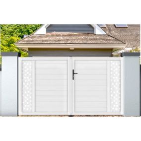 Portail battant PVC blanc H140 x L300 ARLES DECOR CARRES