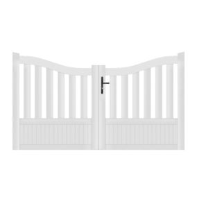 Portail battant PVC blanc H145 x L300 ALENÇON INCURVÉ