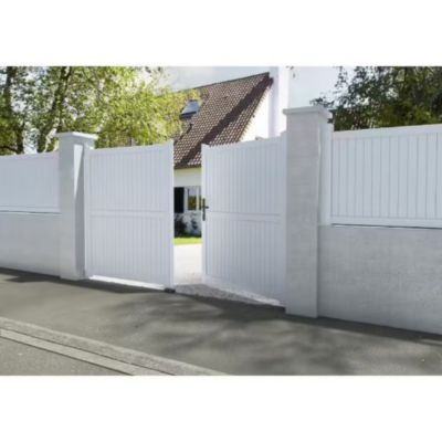 Portail battant PVC blanc H160 x L250 cm GUERANDE