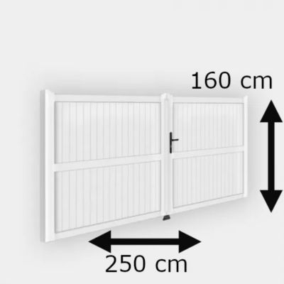 Portail battant PVC blanc H160 x L250 cm GUERANDE