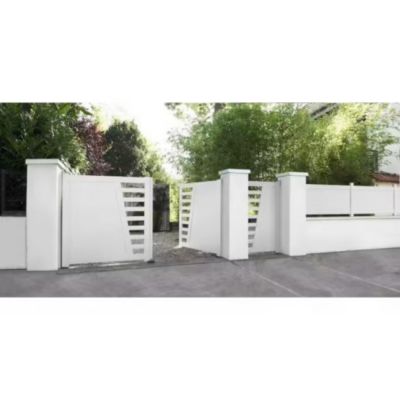 Portail battant PVC blanc H160 x L400 cm CAMBRAI