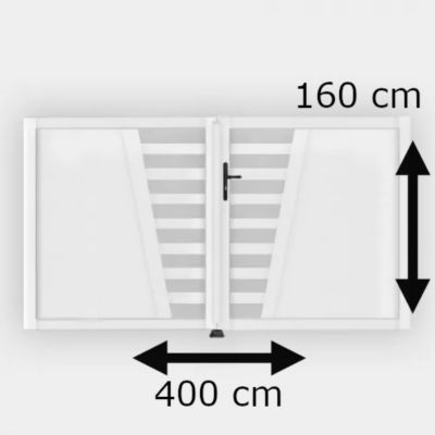 Portail battant PVC blanc H160 x L400 cm CAMBRAI