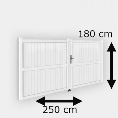 Portail battant PVC blanc H180 x L250 cm GUERANDE