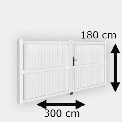 Portail battant PVC blanc H180 x L300 cm GUERANDE