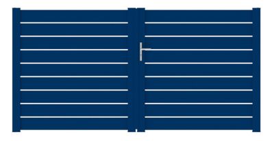 Portail battant rioz 300x152 cm Bleu saphir 5003 Jardimat