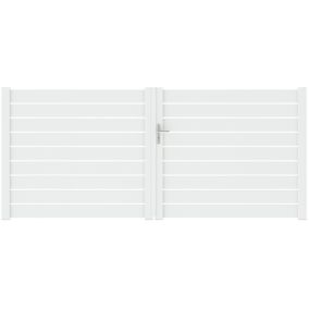 Portail battant rioz 350x152 cm Blanc 9016 Jardimat