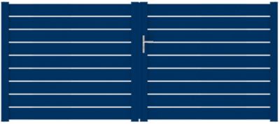 Portail battant rioz 350x152cm cm Bleu saphir 5003 Jardimat