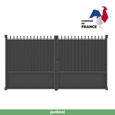 Portail battant ronchaux 2 300x170 cm Noir 2100 Jardimat
