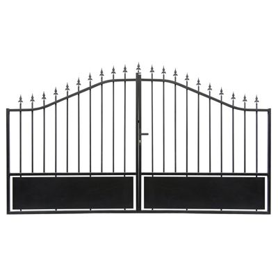 Portail battant semi-ajouré fer noir 300x173 cm Aurore X-Metal livré assemblé