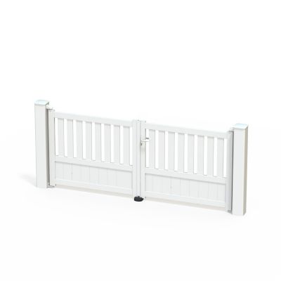 Portail Belty battant en aluminium Duny - 299 x h.130 cm - Blanc