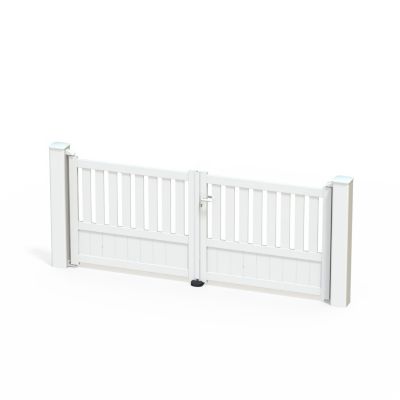 Portail Belty battant en aluminium DUNY - 299 x h.130 cm - Blanc