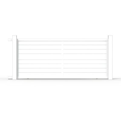 Portail Belty coulissant en aluminium Ily - 412 x h.180 cm - Blanc - Refoulement gauche