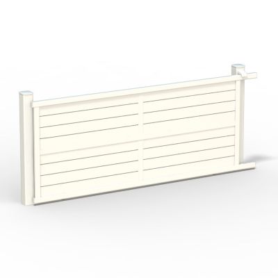 Portail Belty coulissant en aluminium Ily - 412 x h.180 cm - Blanc - Refoulement gauche